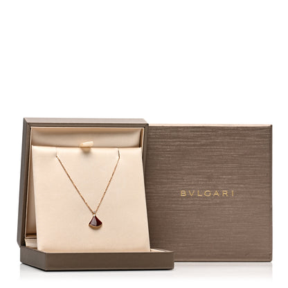 Bulgari 18K Rose Gold Diamond Carnelian Divas' Dream Pendant Necklace 5 of 5