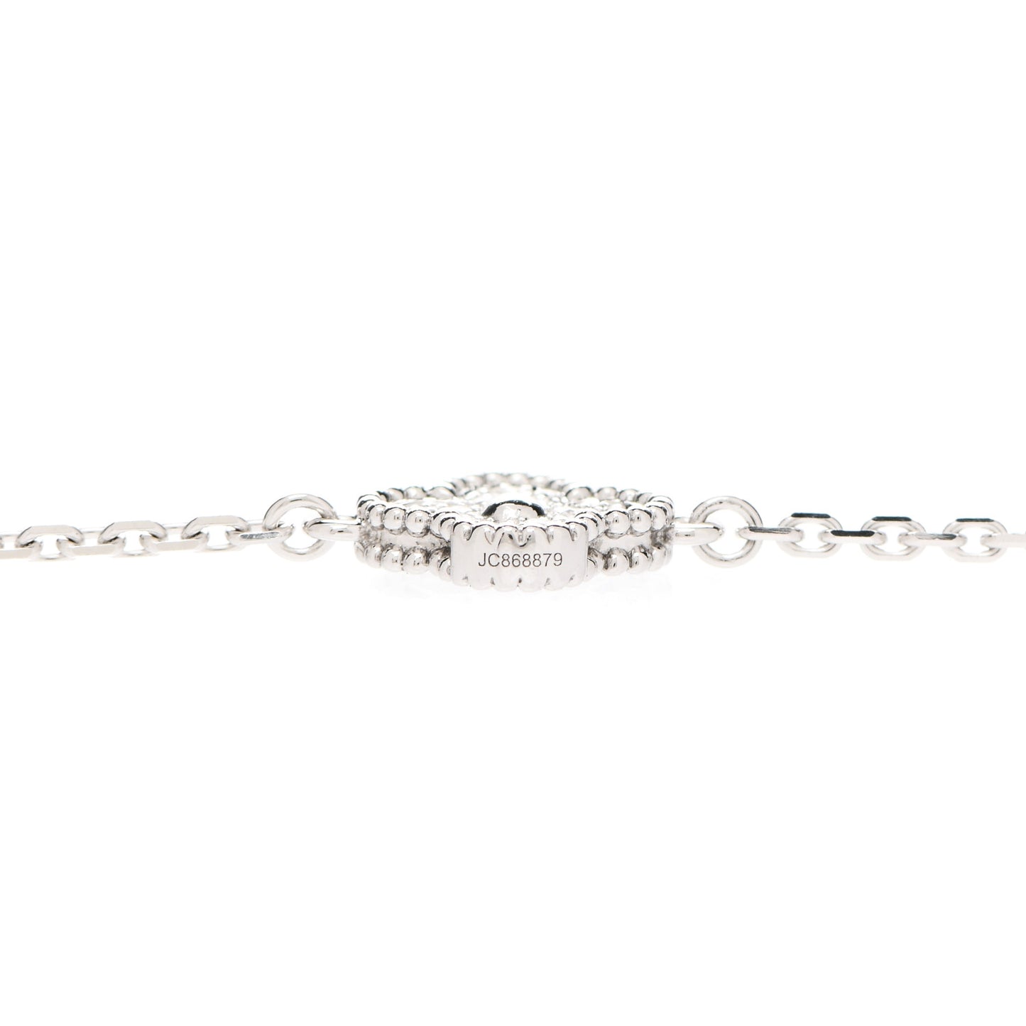 18K White Gold Diamond 16 Motifs Sweet Alhambra Necklace