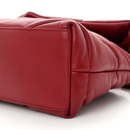 Saint Laurent Lambskin Quilted Small Loulou Puffer Monogram Chain Satchel Red 10 of 11