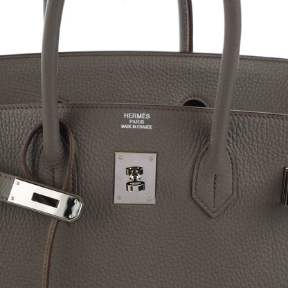 Hermes Taurillon Clemence Birkin 35 Etain 3 of 21