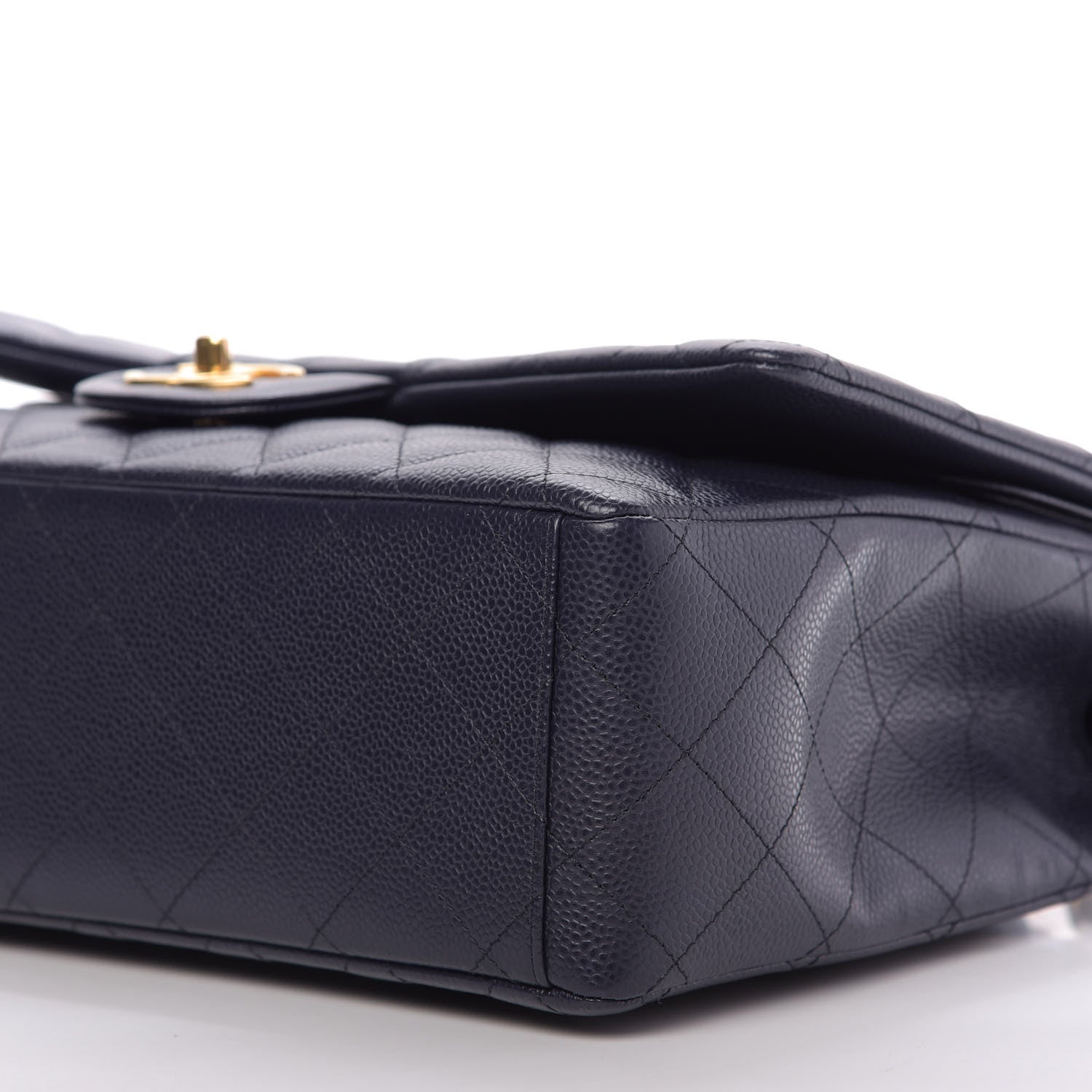 Chanel Caviar Quilted Maxi Double Flap Navy Blue 7 of 10