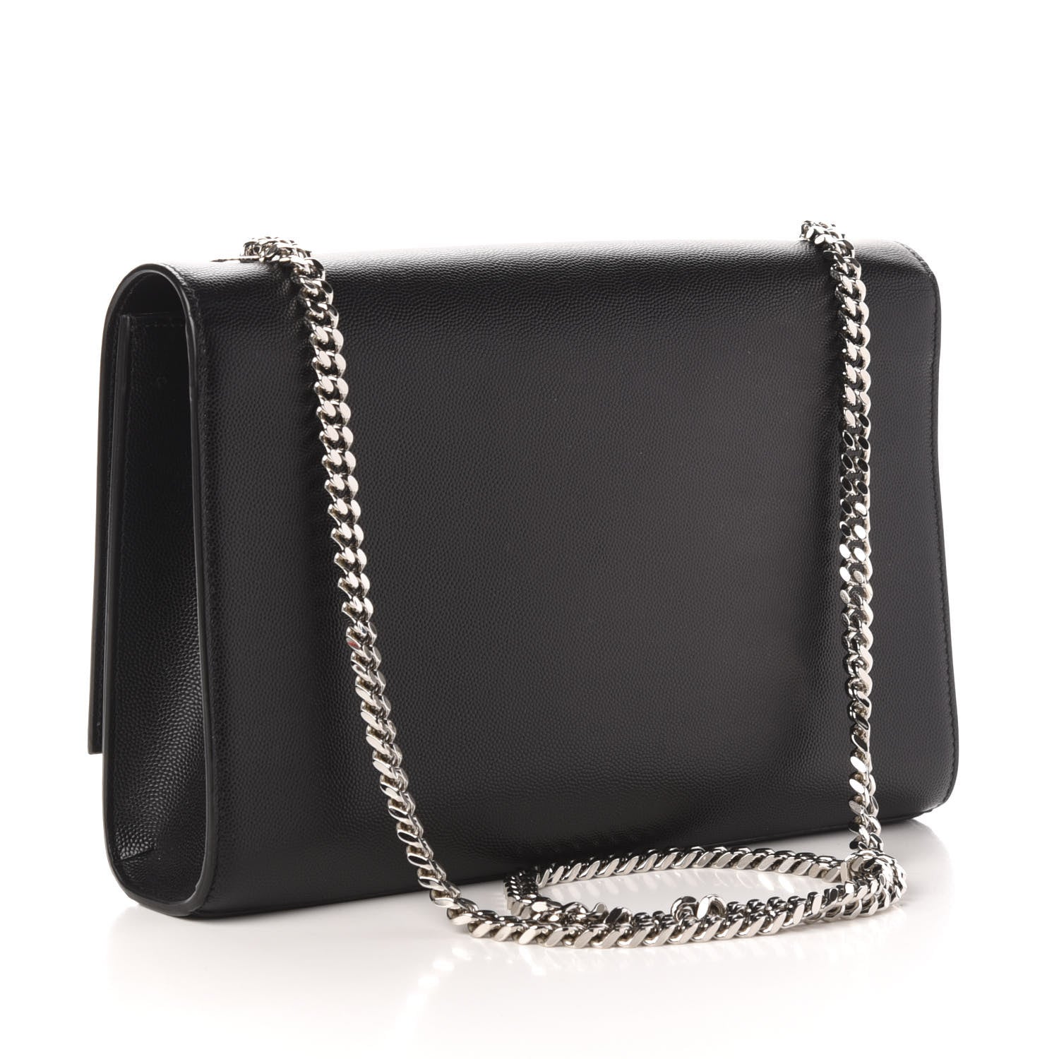 Saint Laurent Grain De Poudre Large Classic Monogram Kate Satchel Black 3 of 10