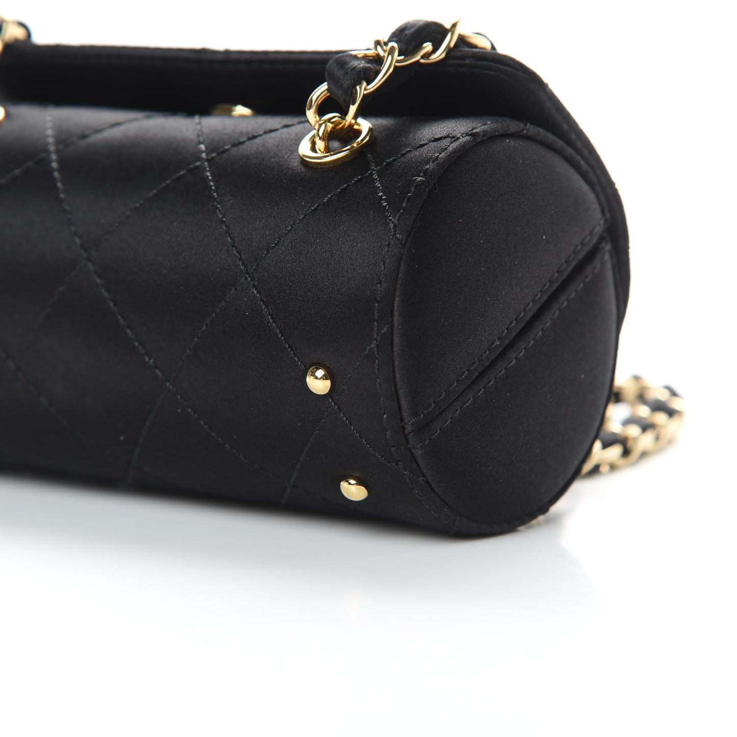 Satin Quilted Evening Bag Black