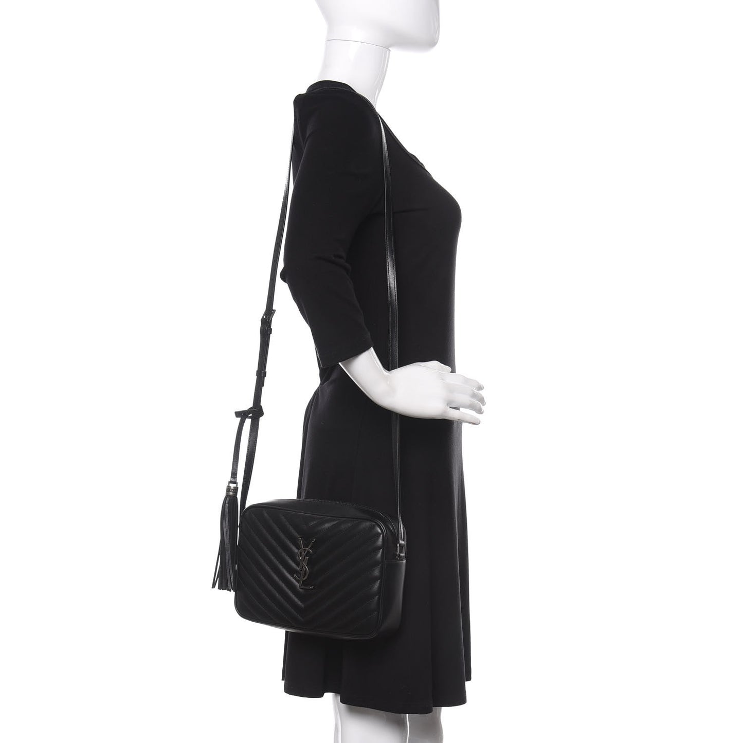 Calfskin Matelasse Monogram Lou Camera Bag Black