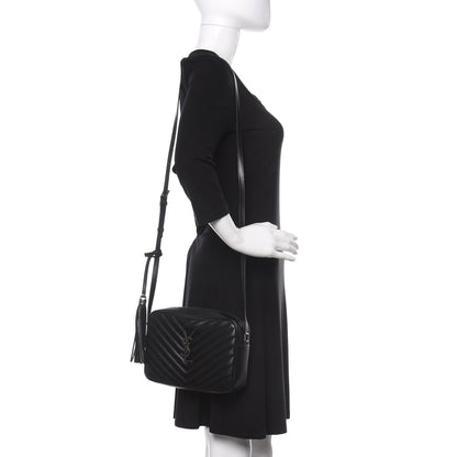 Saint Laurent Calfskin Matelasse Monogram Lou Camera Bag Black 2 of 10