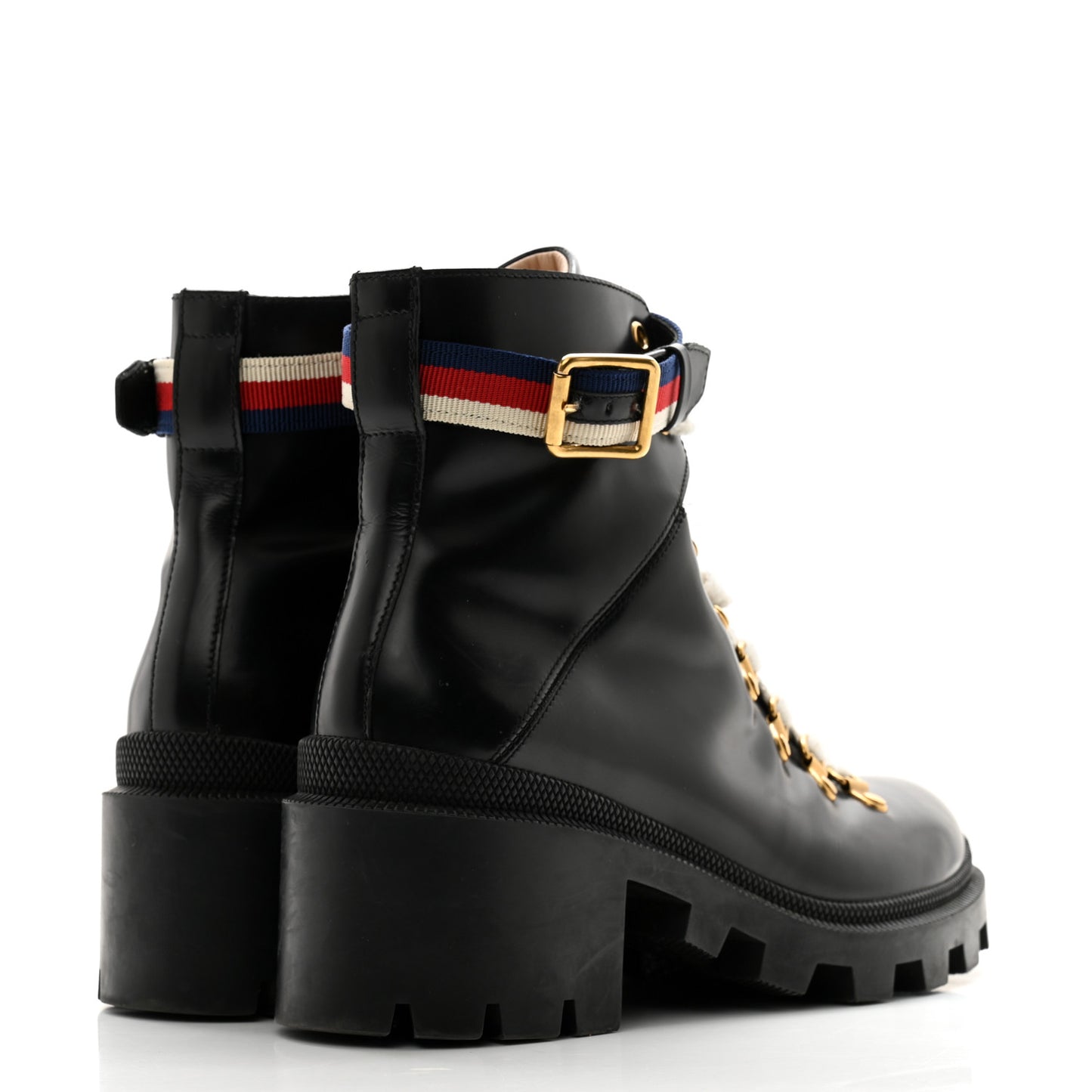 Calfskin Sylvie Web Womens Lace Up Combat Boots 37 Black