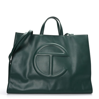 Telfar Vegan Leather Large Shopping Bag Dark Olive 1 of 8