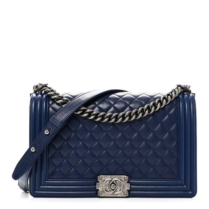 Chanel Calfskin Quilted New Medium Boy Flap Dark Blue 1 of 11