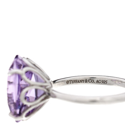 Tiffany Sterling Silver Amethyst Sparklers Octagonal Cocktail Ring 51.5.75 5 of 6