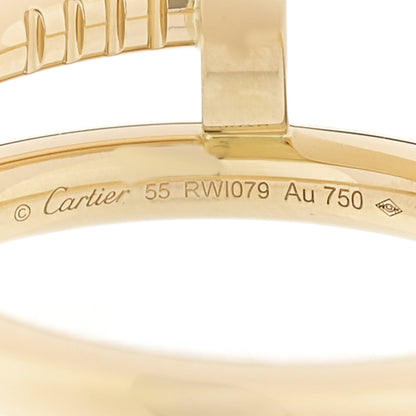 Cartier 18K Yellow Gold Juste Un Clou Ring 55 7.25 5 of 6