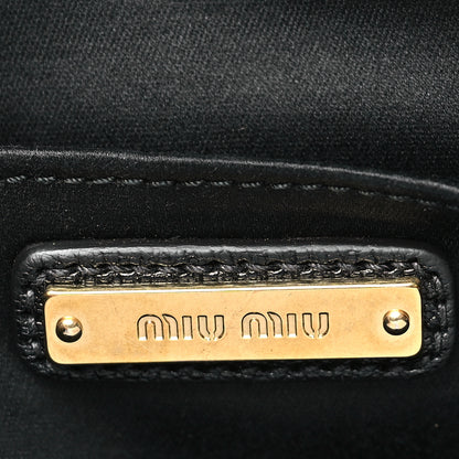 Miu Miu Goatskin Madras Crossbody Bag Black 6 of 9
