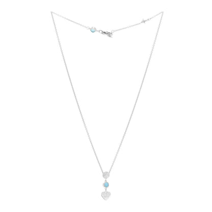 Gucci Sterling Silver Blue Topaz Trademark Heart Pendant Necklace 3 of 6