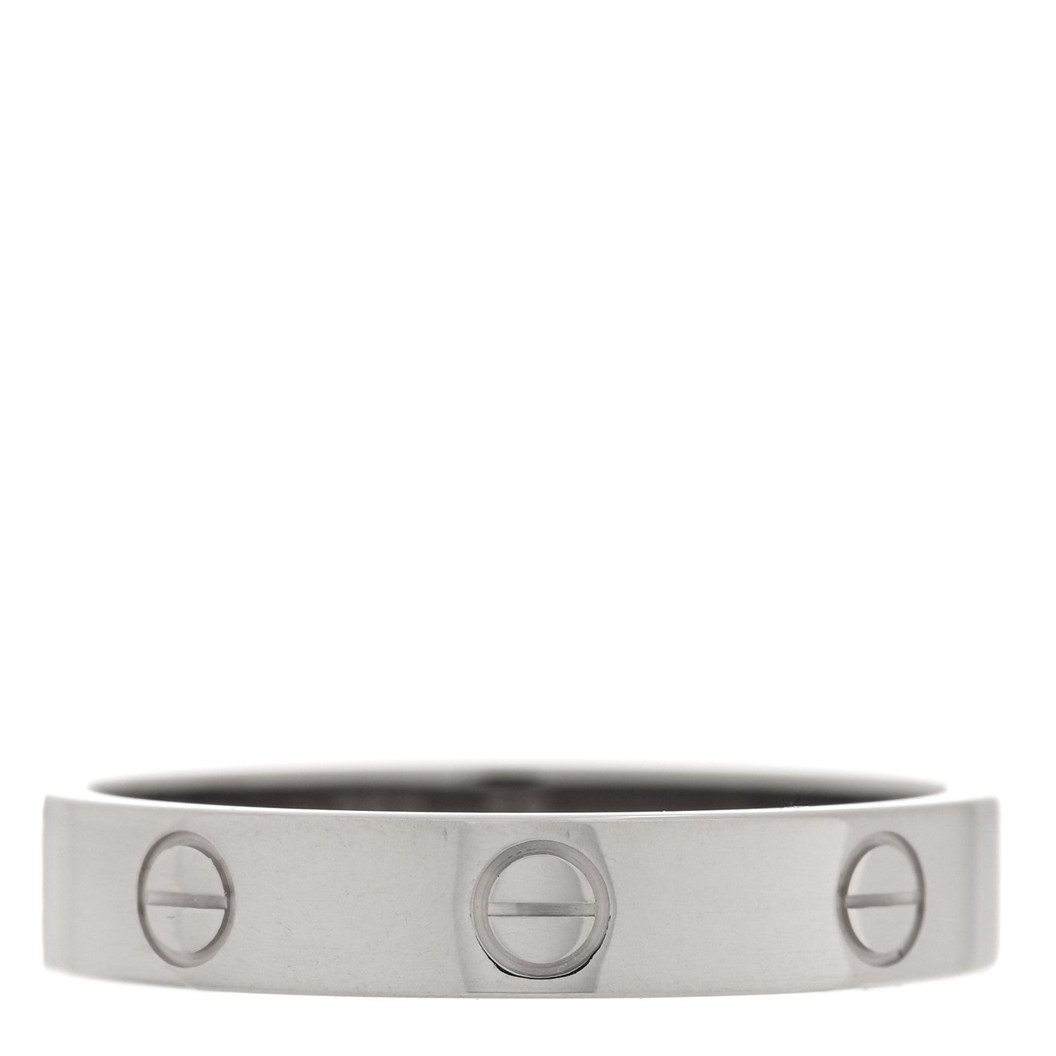 Cartier 18K White Gold 4mm LOVE Wedding Band Ring 58 8.5 1 of 4