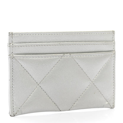 Chanel Metallic Goatskin Quilted 19 Card Holder Silver 3 of 7