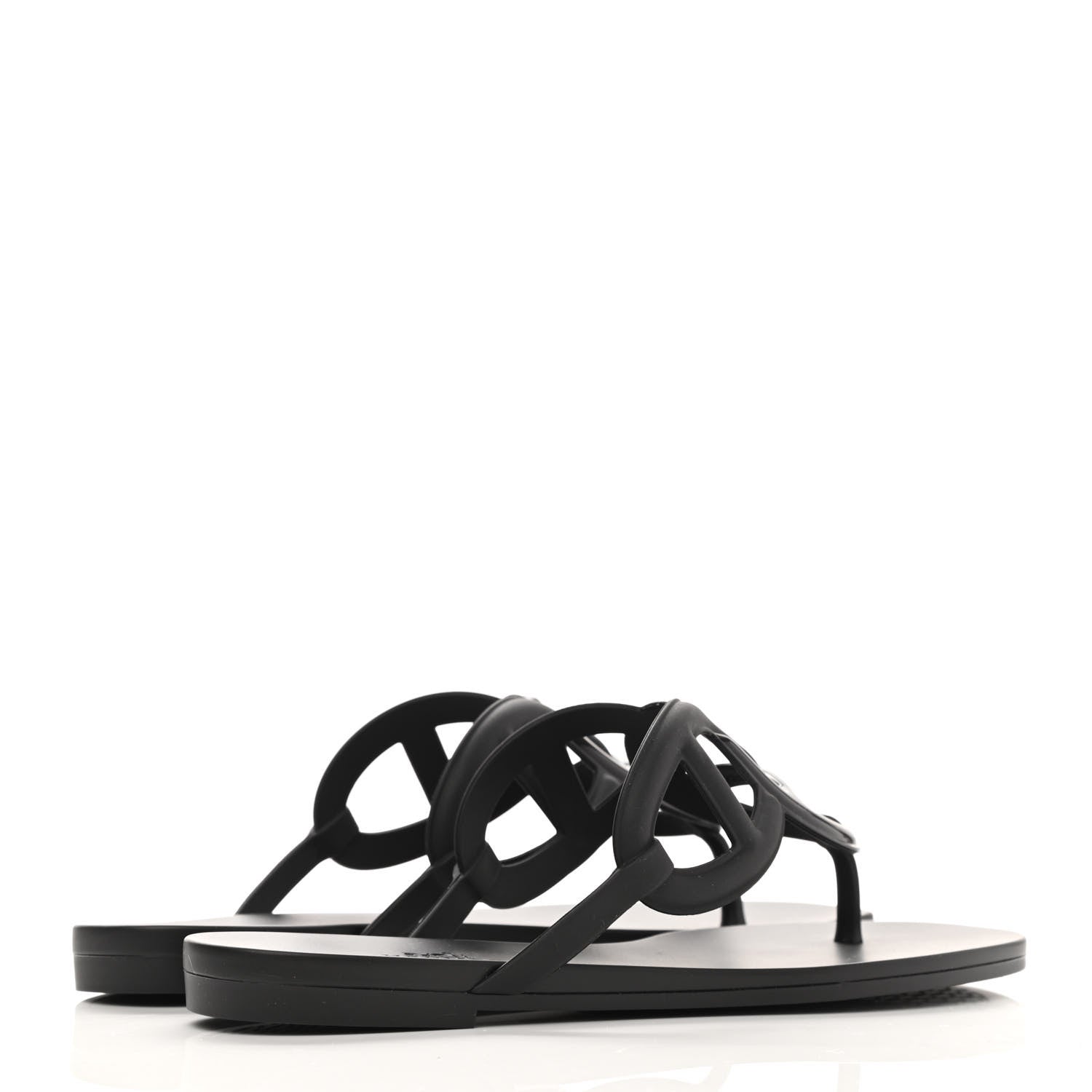 Hermes Rubber Womens Egerie Sandals 36 Black 4 of 9