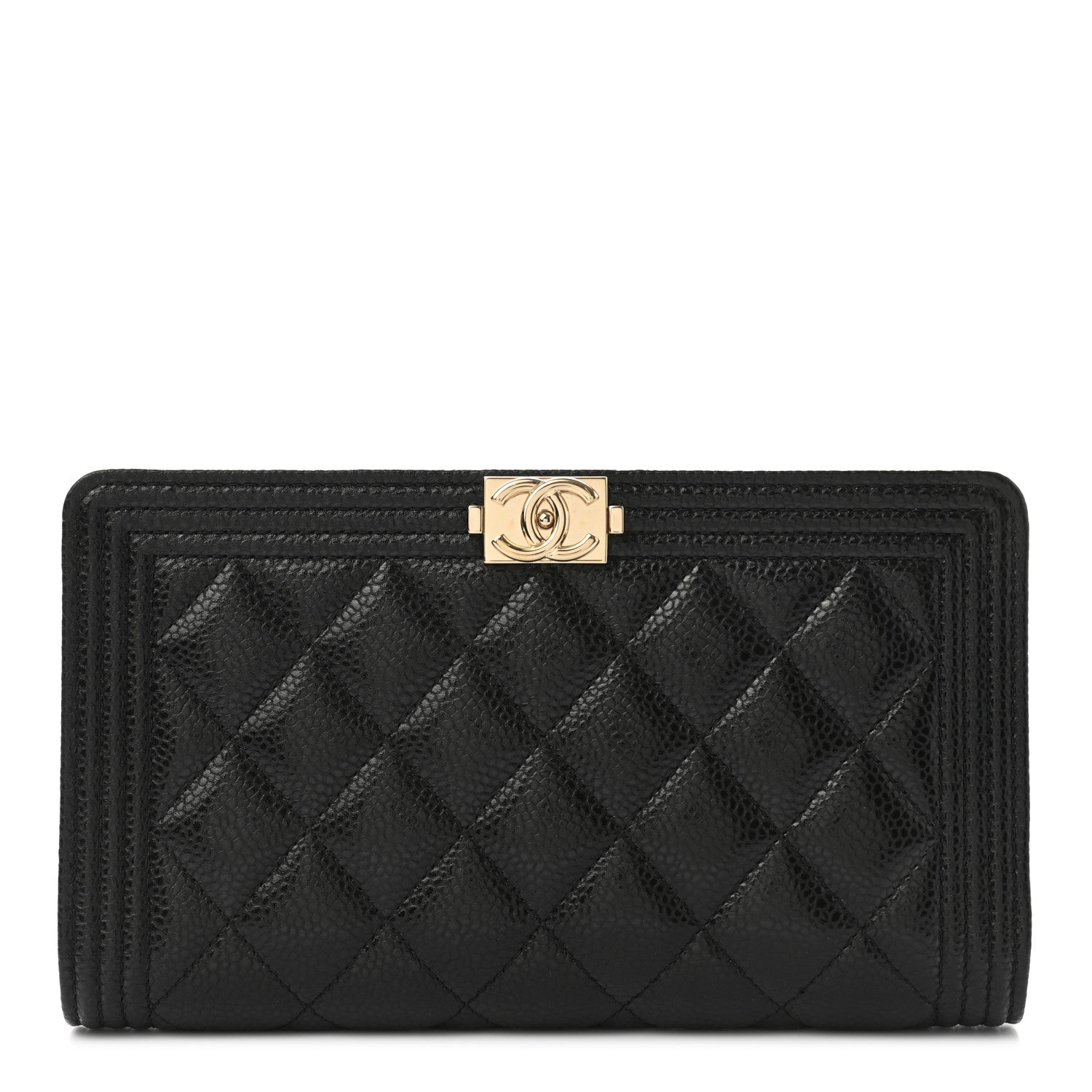 Chanel Caviar Quilted Boy Yen Wallet Black 1 of 9