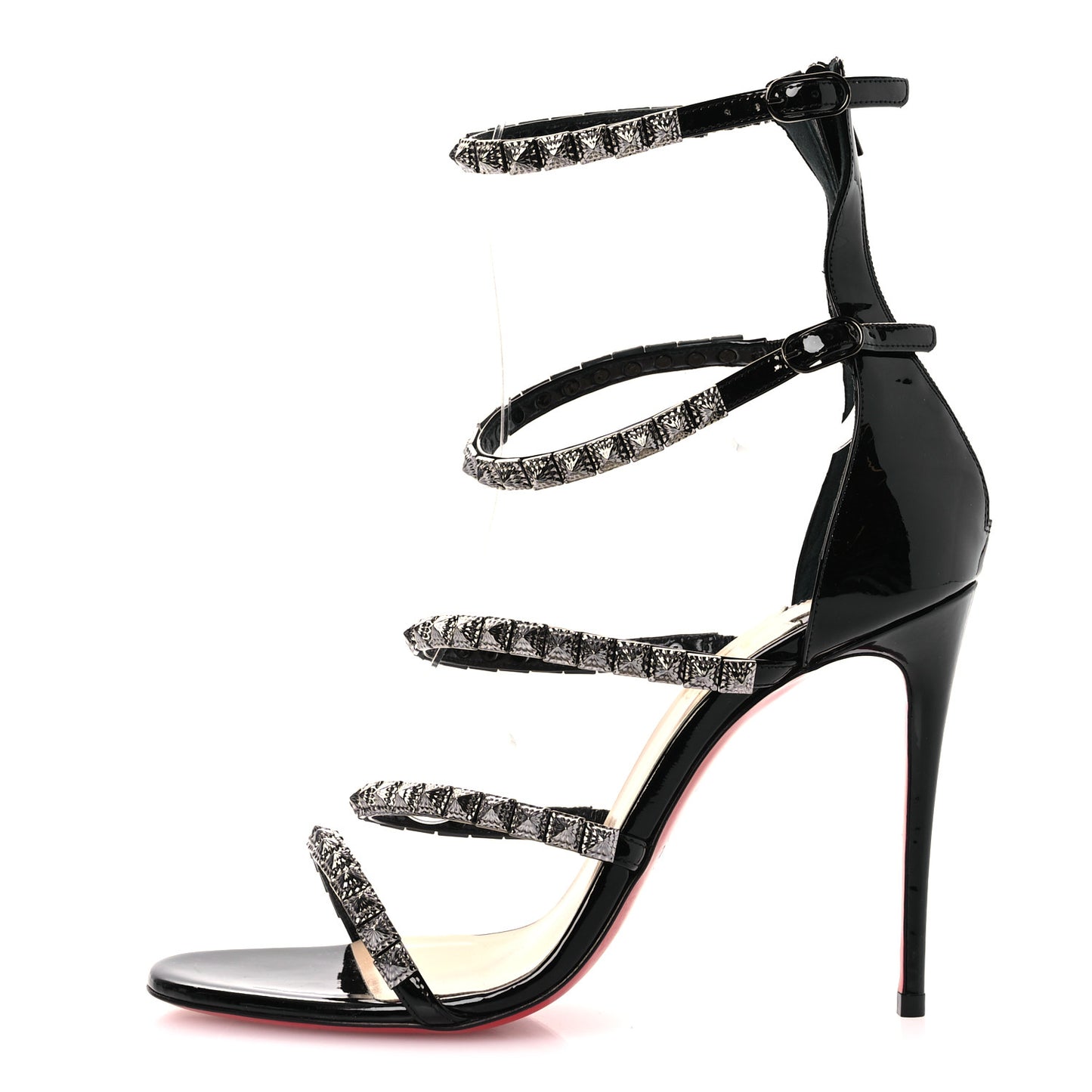 Patent Forever Girl 100 Studded Sandals 37 Black