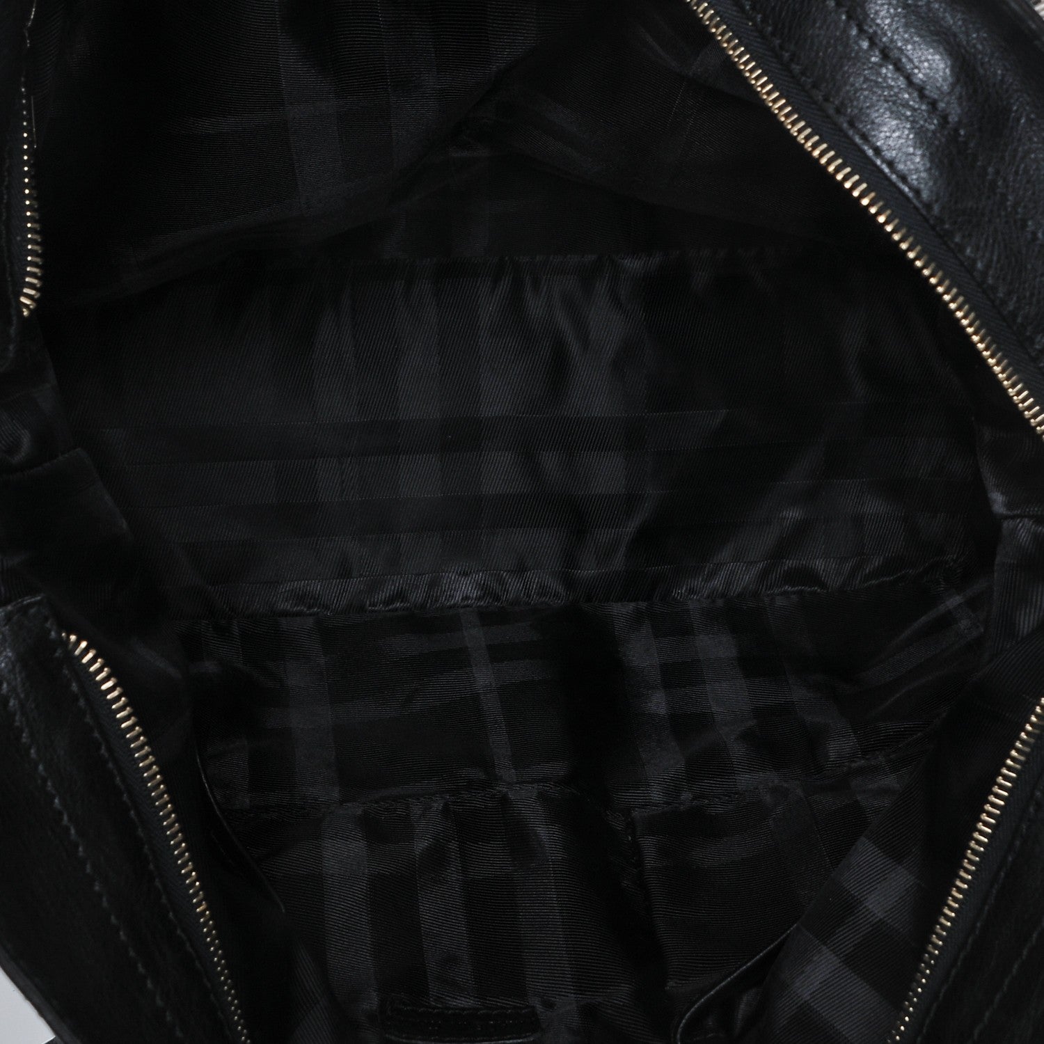 Burberry Canvas House Check Woven Tote Black 5 of 7