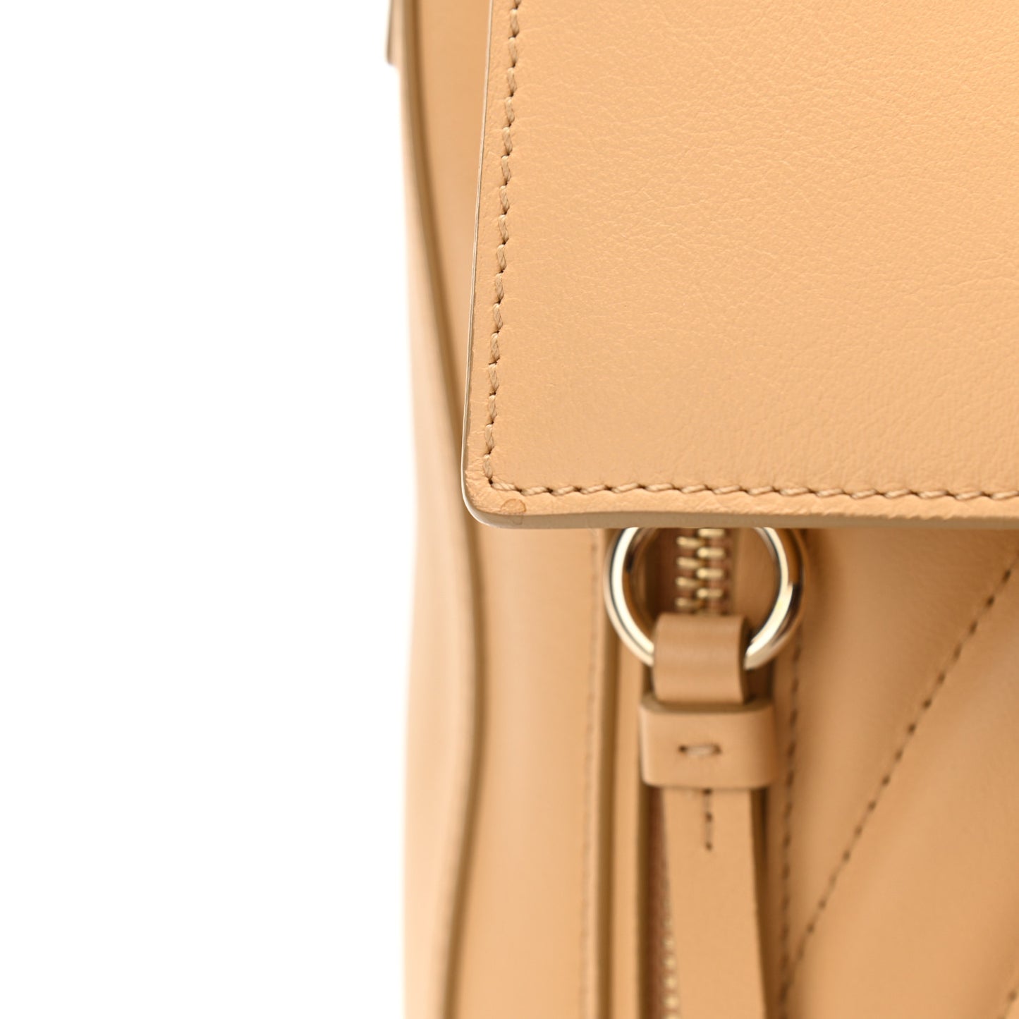 Smooth Calfskin Quilted Medium Faye Day Shoulder Bag Bleached Brown
