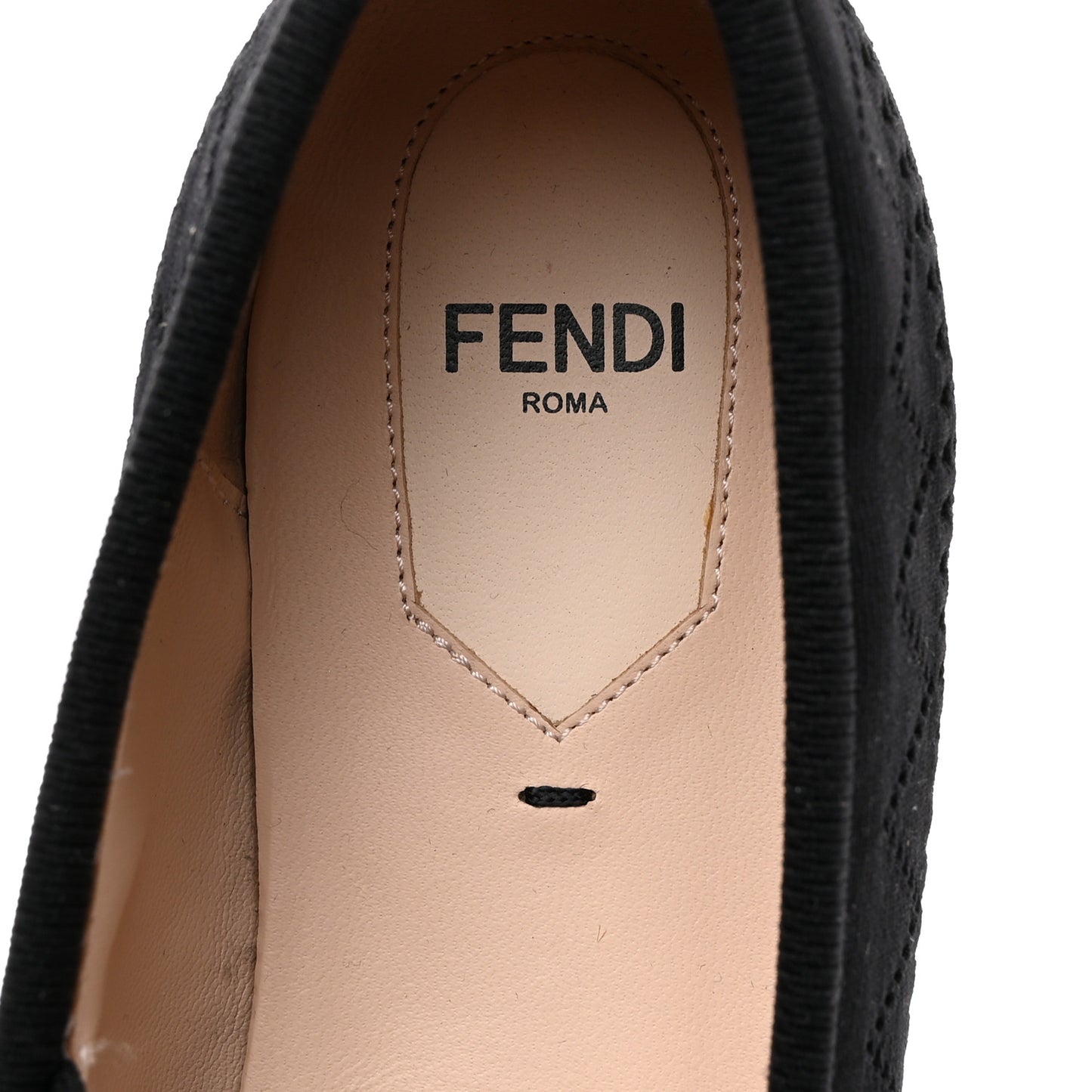 Technical Knit Logo Ballet Flats 36.5 Black White