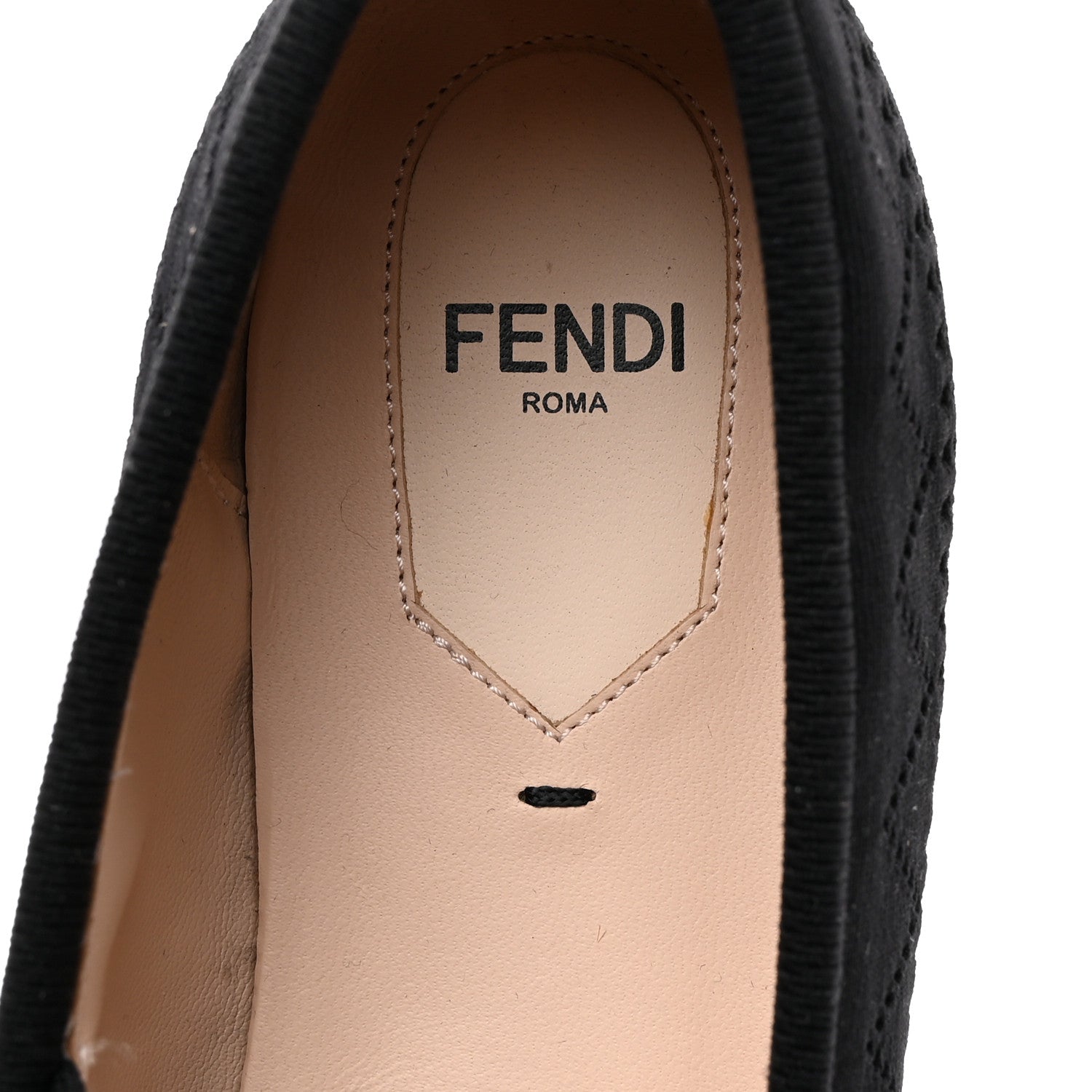 Fendi Technical Knit Logo Ballet Flats 36.5 Black White 6 of 8