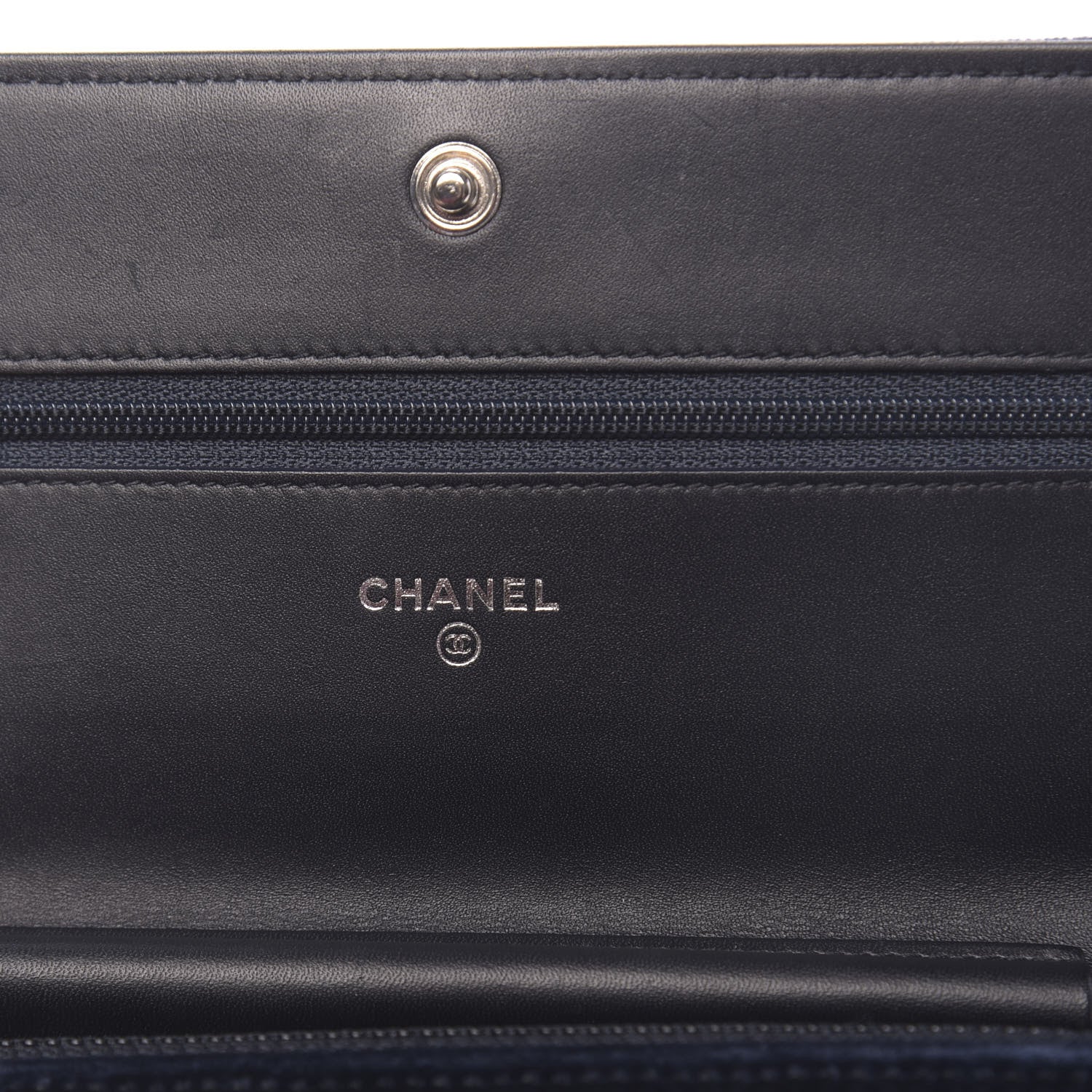 Chanel Velvet Quilted Boy Wallet On Chain WOC Navy 6 of 14