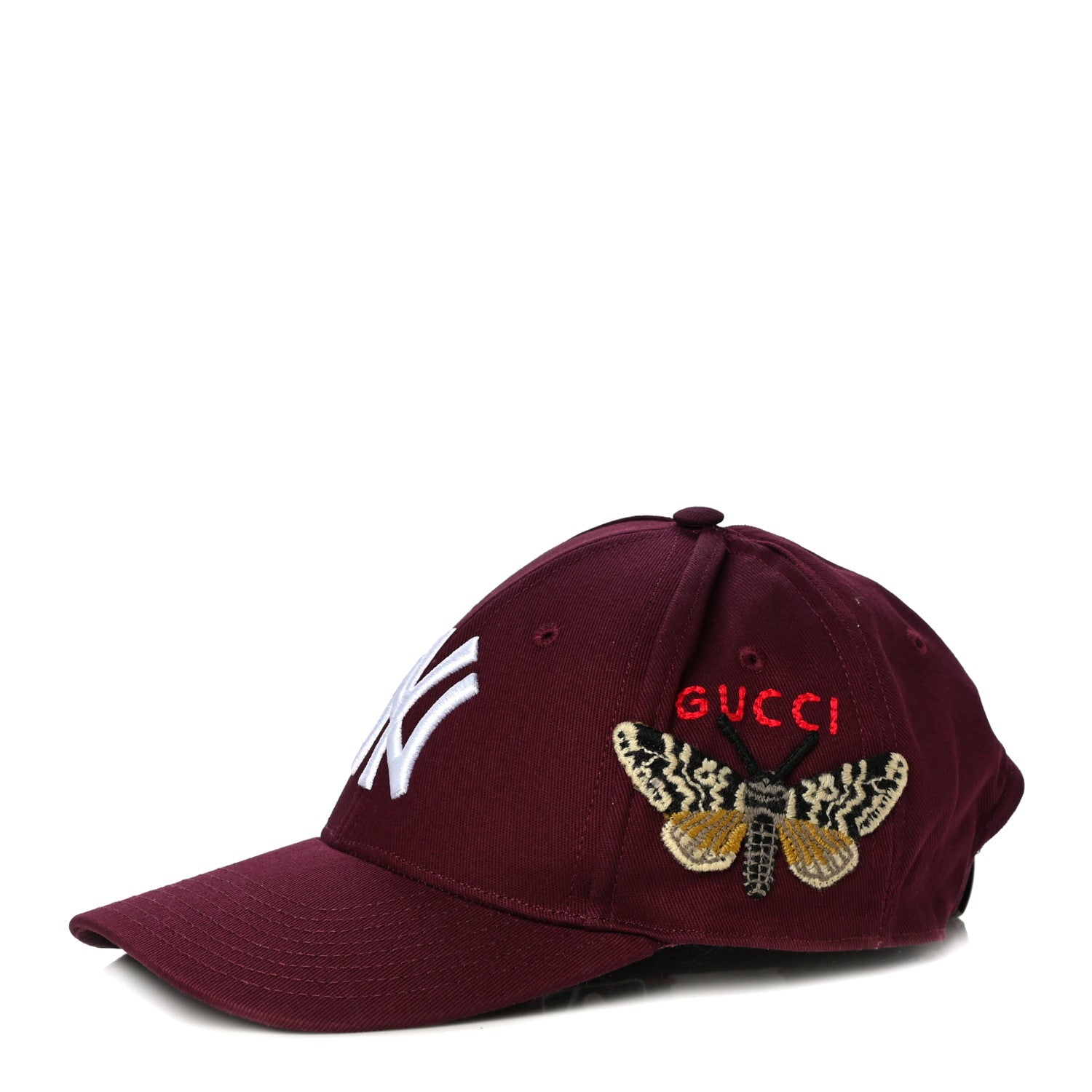 Gucci X MLB Cotton NY Yankees Baseball Hat 57-61 Lacquer 1 of 9