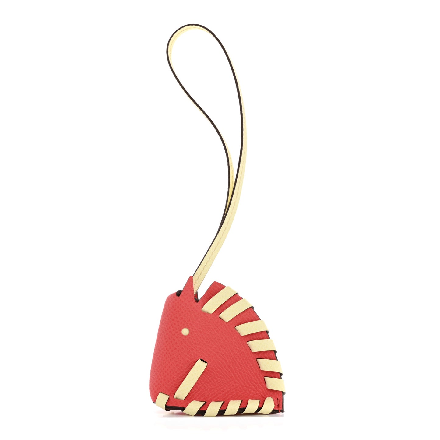Epsom Cheval Tresse Bag Charm Rouge Radieux Jaune Milton
