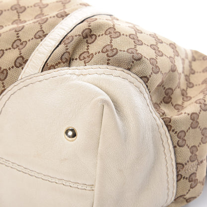 Gucci Monogram Horsebit Nail Medium Boston White 9 of 19