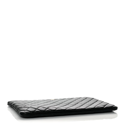 Chanel Lambskin Quilted Large Cosmetic Case Black 4 of 11