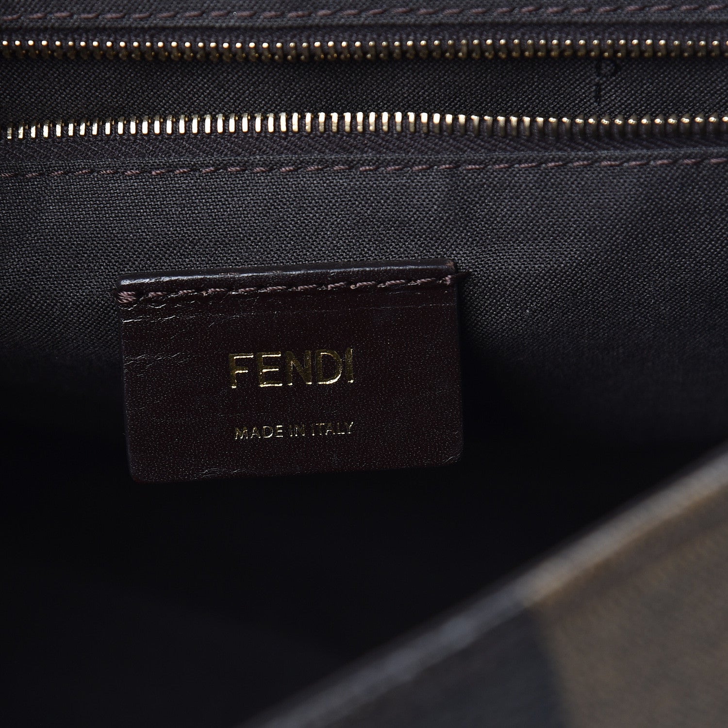 Fendi Pequin Spalmati Vitello Flamingo Shoulder Bag Tobacco Blue Neon 6 of 11