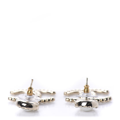 Chanel Crystal Pearl Bow-tiful CC Drop Earrings Gold 3 of 5