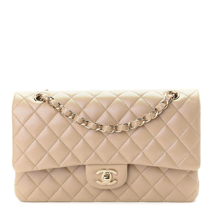 Chanel Iridescent Caviar Quilted Medium Double Flap Dark Beige 1 of 8