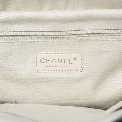 Chanel Glazed Goatskin Double Contrast Stitch Large Tote Black 8 of 14