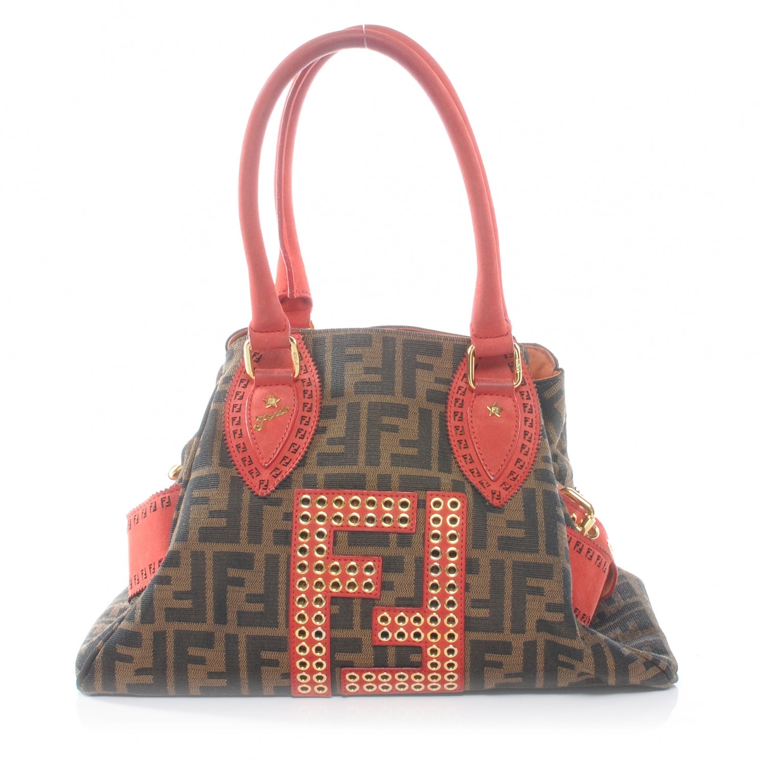 Fendi Zucca Grommet Bag De Jour Tobacco Red 1 of 7