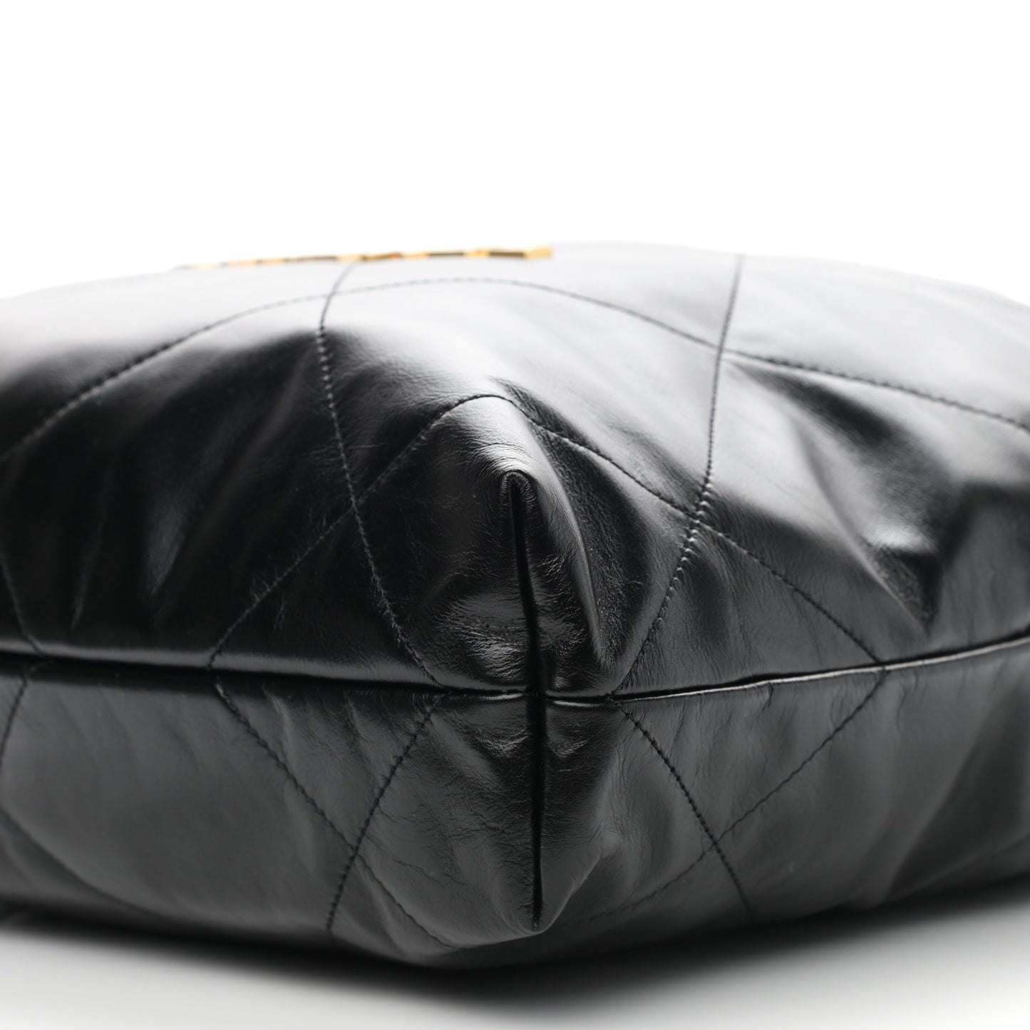 Shiny Calfskin Quilted Small Chanel 22 Black