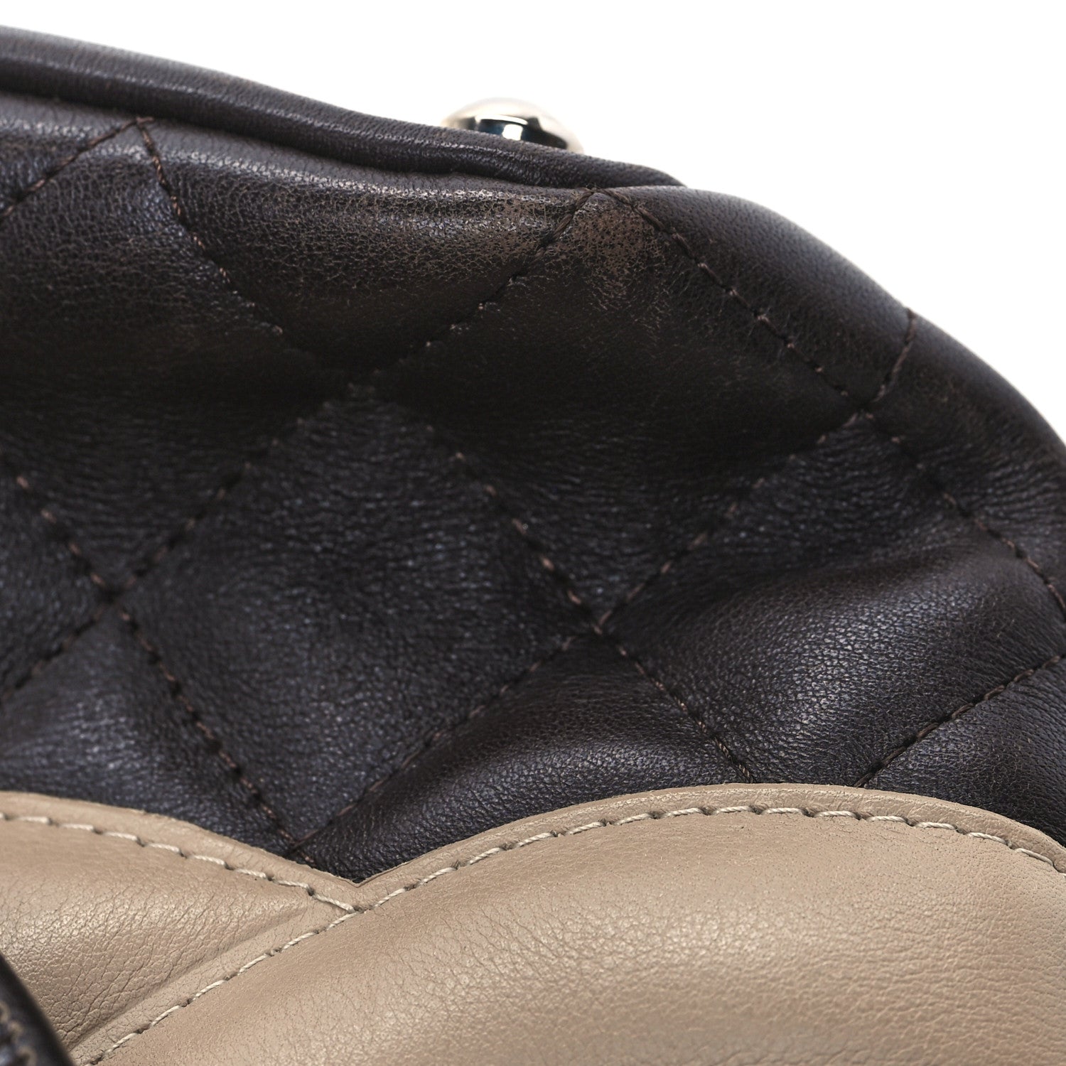 Chanel Calfskin Quilted Medium Cambon Tote Brown Beige 12 of 14