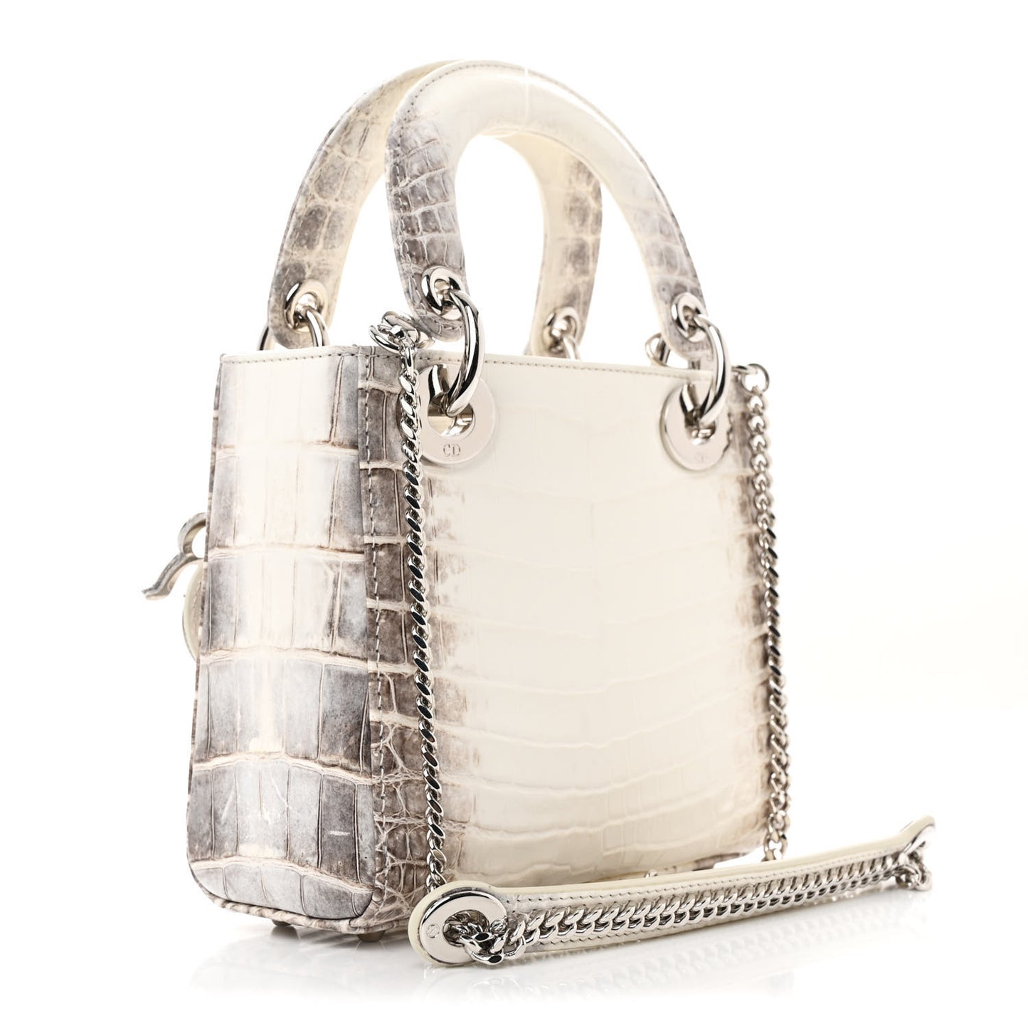 Niloticus Crocodile Himalaya Crystal Mini Lady Dior White