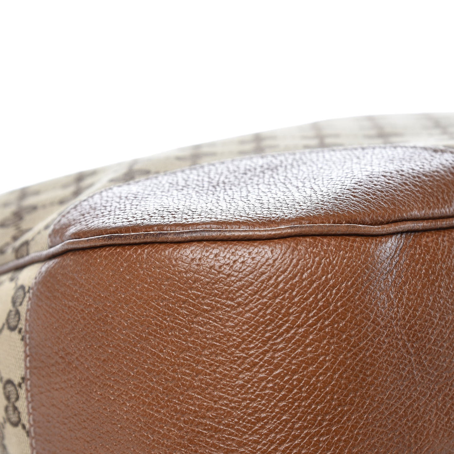 Monogram Textured Calfskin Large Bree Hobo Beige Ebony Nocciola