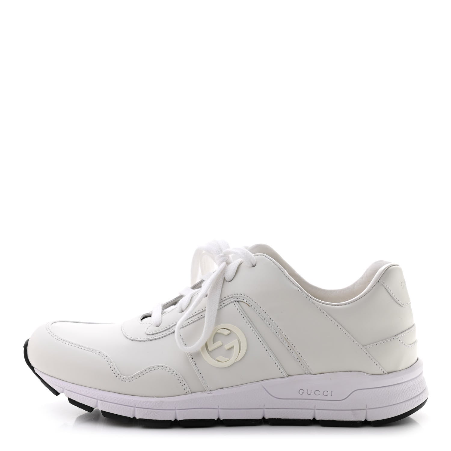 Gucci Calfskin Womens Interlocking G Sneakers 39 White 1 of 8