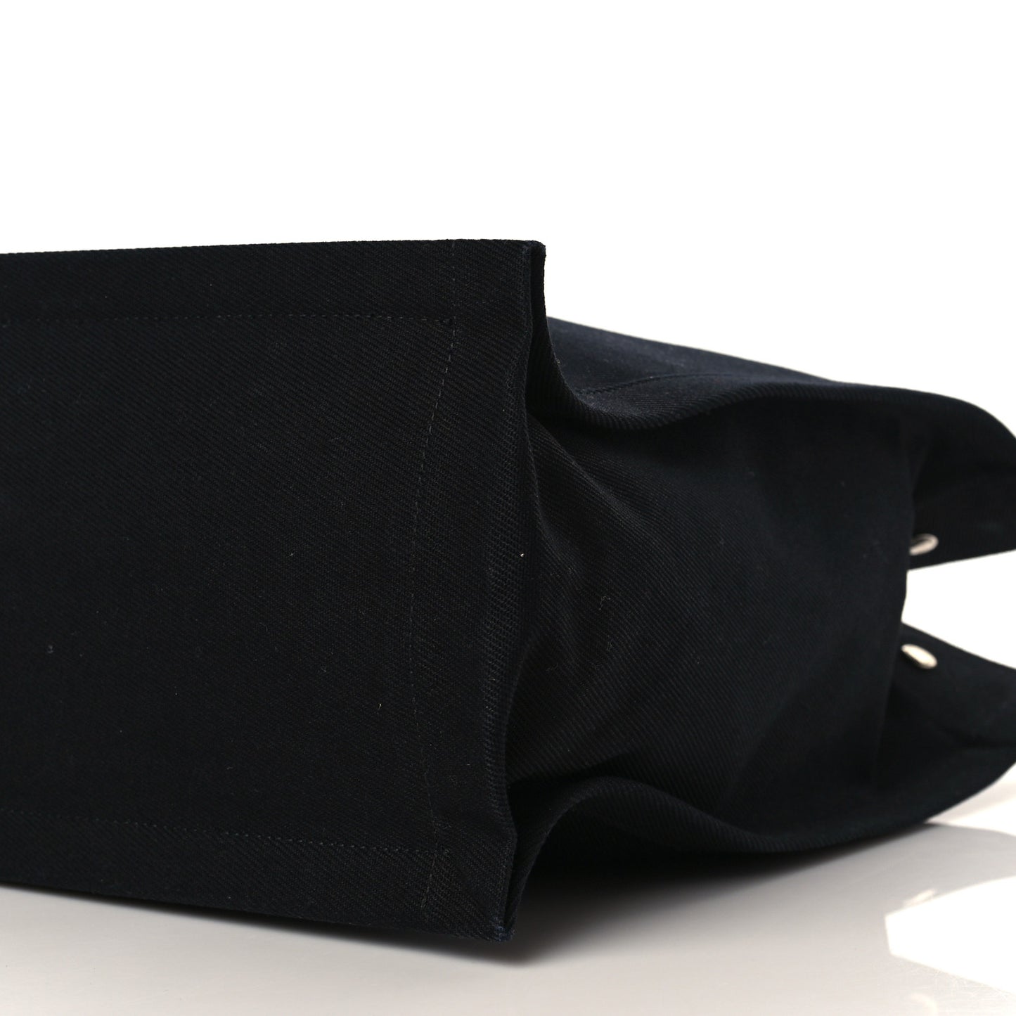 Linen Calfskin Rive Gauche North South Tote Black