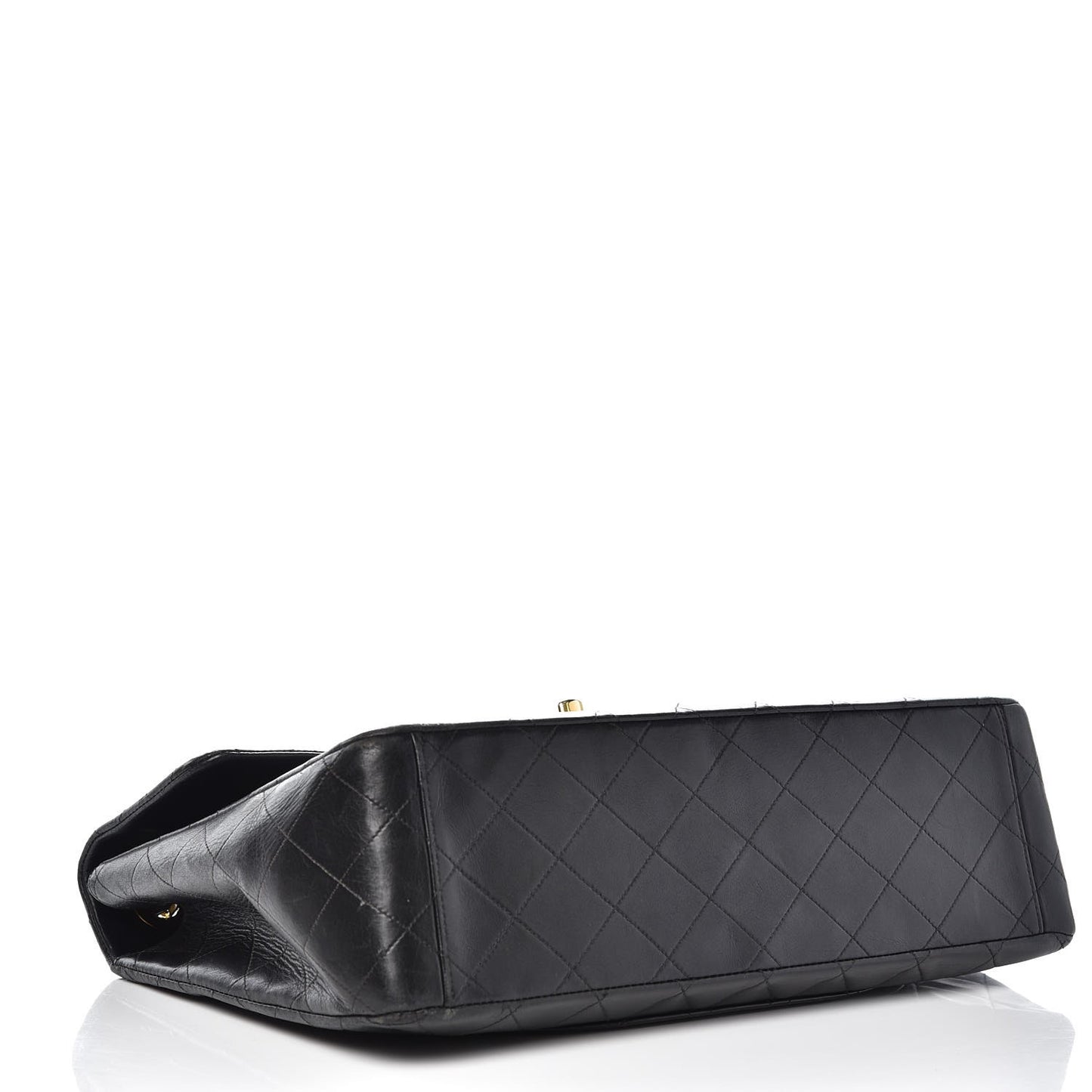 Lambskin Quilted XL Jumbo Single Flap Black