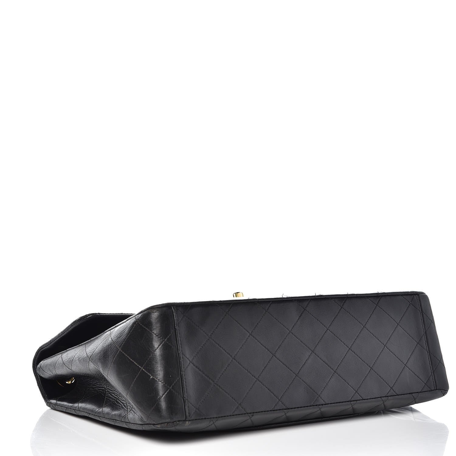 Chanel Lambskin Quilted XL Jumbo Single Flap Black 4 of 12