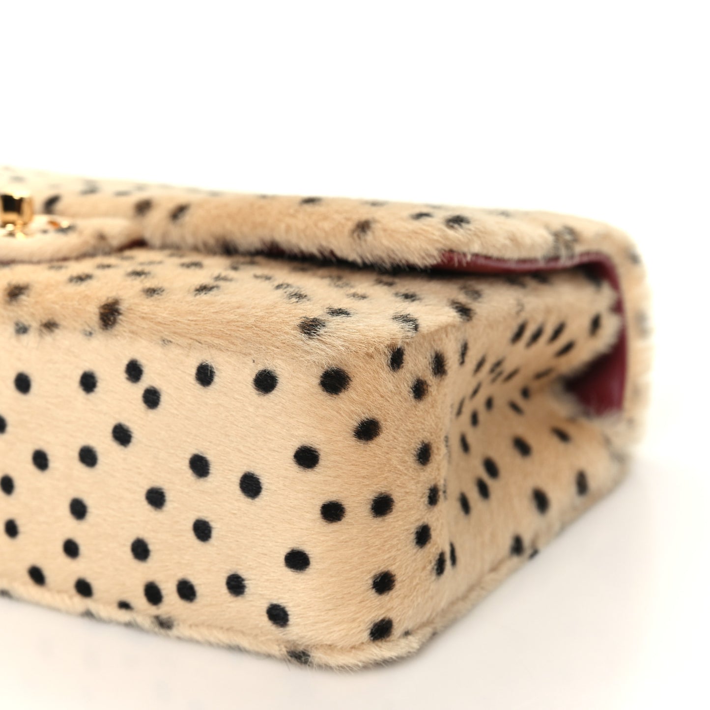 Pony Hair Cheetah Printed Creative Fabrics Flap Light Beige Black