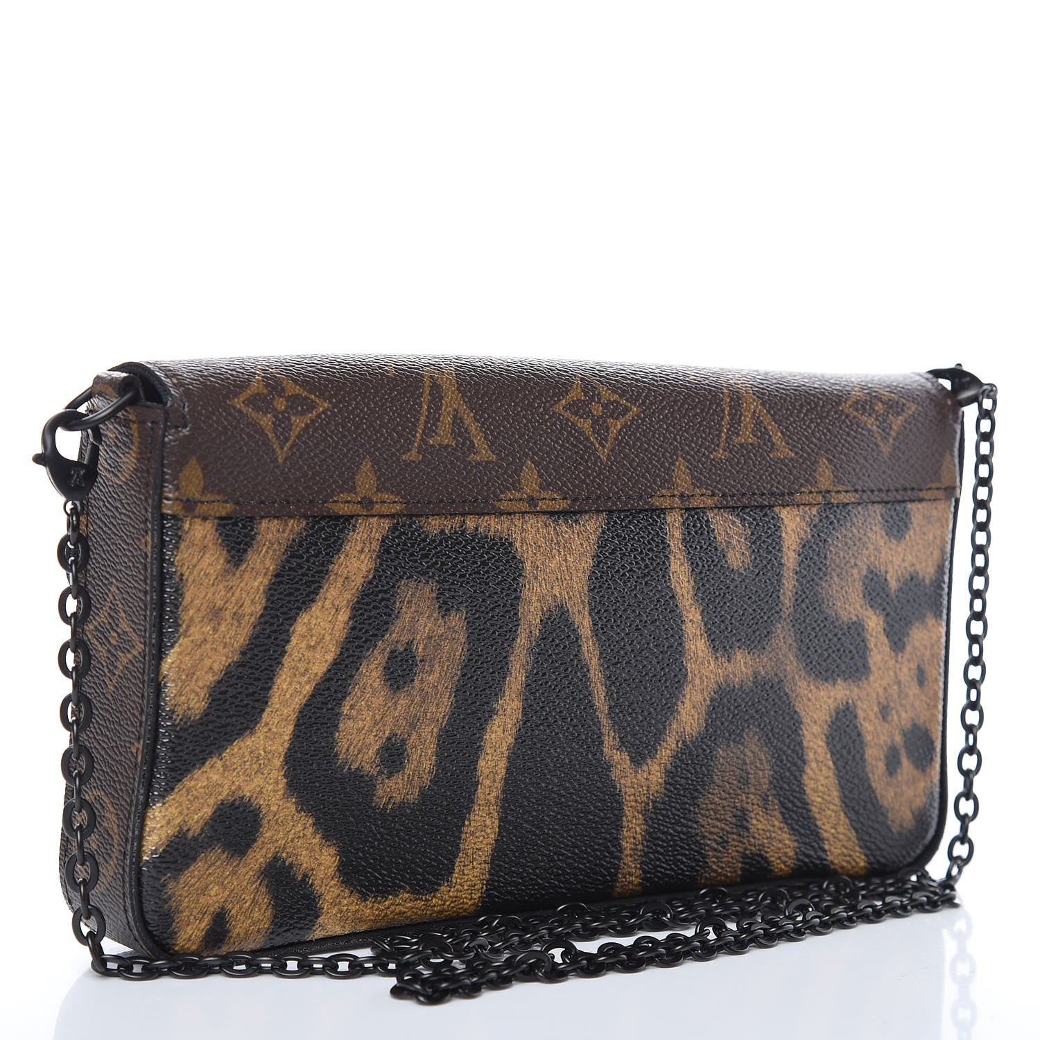 Louis Vuitton Monogram Animal Print Pochette Felicie Chain Wallet 3 of 9