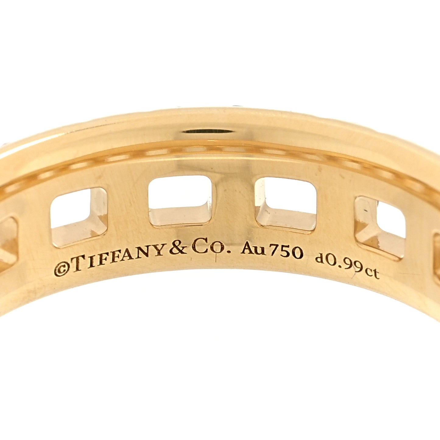 18K Yellow Gold Diamond T True Wide Ring 53 6.25