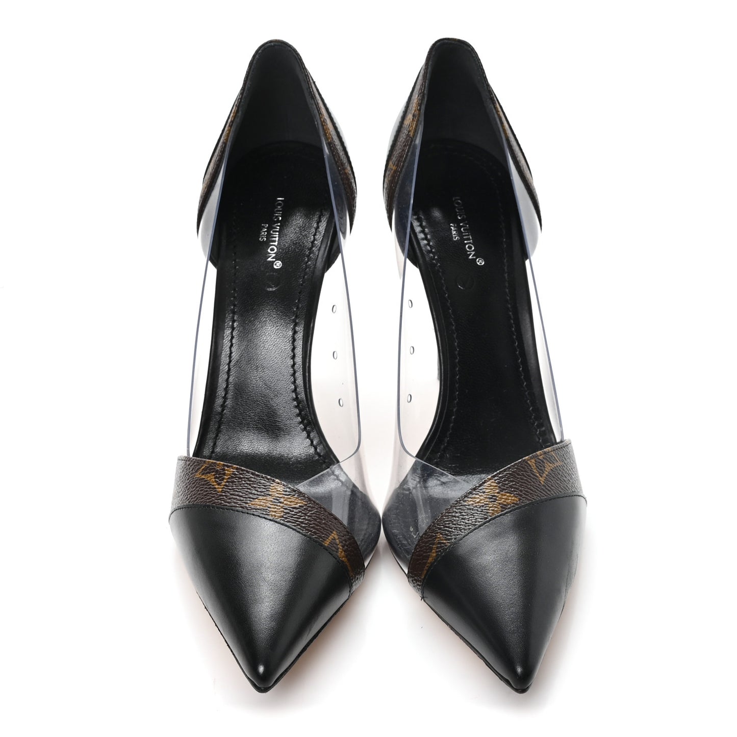 Monogram PVC Call Back Pumps 40 Black