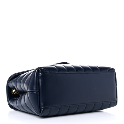 Saint Laurent Calfskin Y Quilted Monogram Small Loulou Chain Satchel Denim Brut 4 of 13