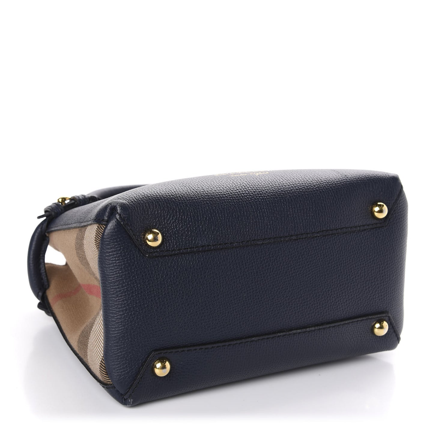 Grainy Calfskin House Check Baby Banner Tote Ink Blue