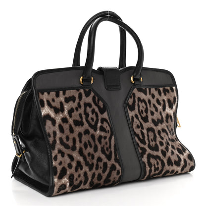 Saint Laurent Pony Hair Leopard Print Large Cabas Chyc Black 2 of 14
